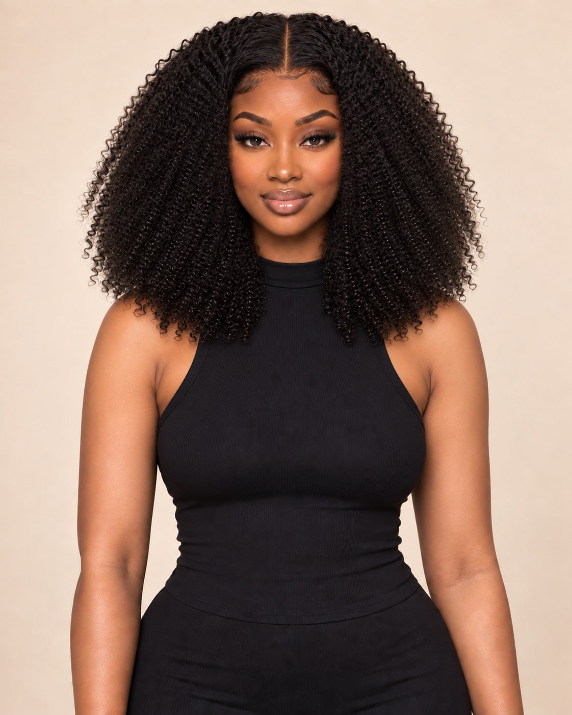 afro kinky · AI-generated illustrative short look (14–18 inches), not an exact length measurement